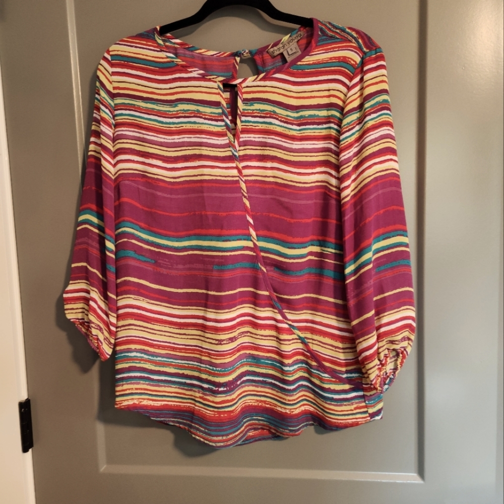 Sharon Young multicired blouse, size S